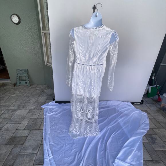 BOHO BEACH BRAND WHITE LACE DRESS, SIZE XL - Picture 10 of 11